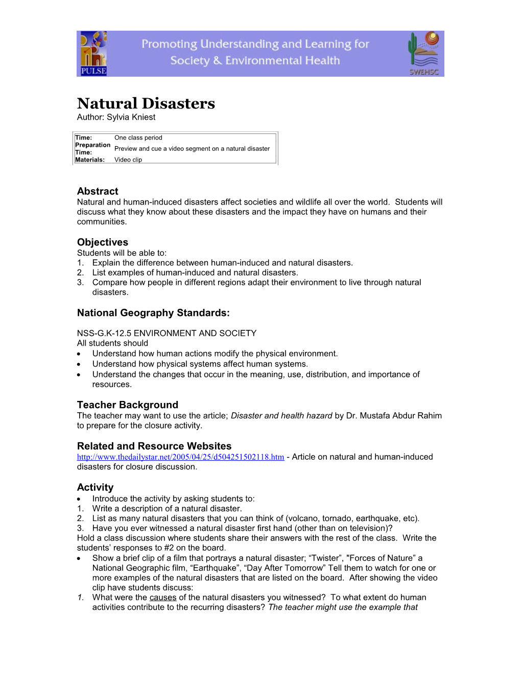 Natural Disasters