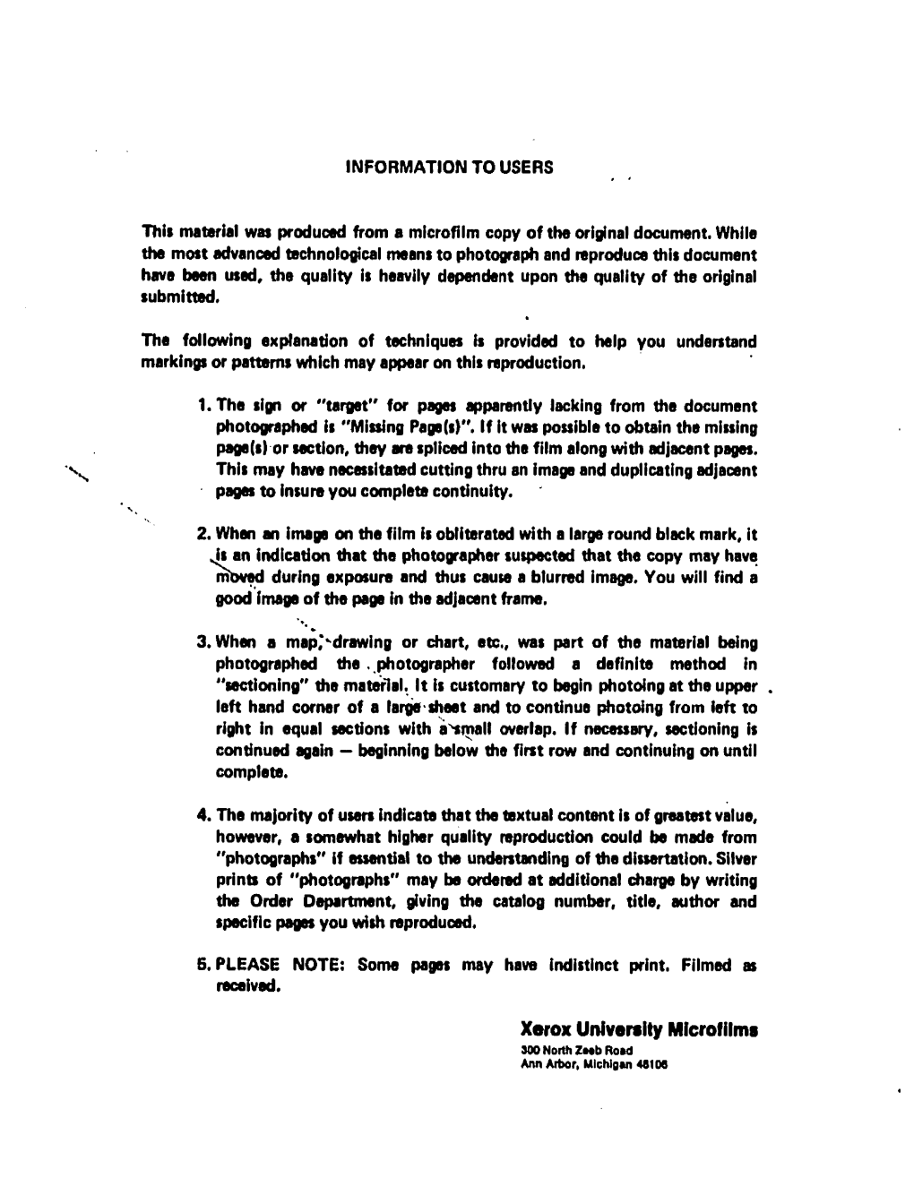 Xerox University Microfilms 300 North Zoobrood Ann Arbor, Michigan 481 OS 76 - 24,685