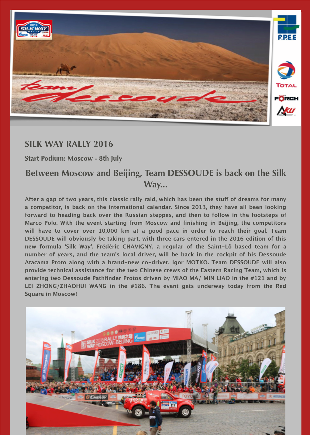 SILK WAY RALLY 2016 Between Moscow and Beijing, Team