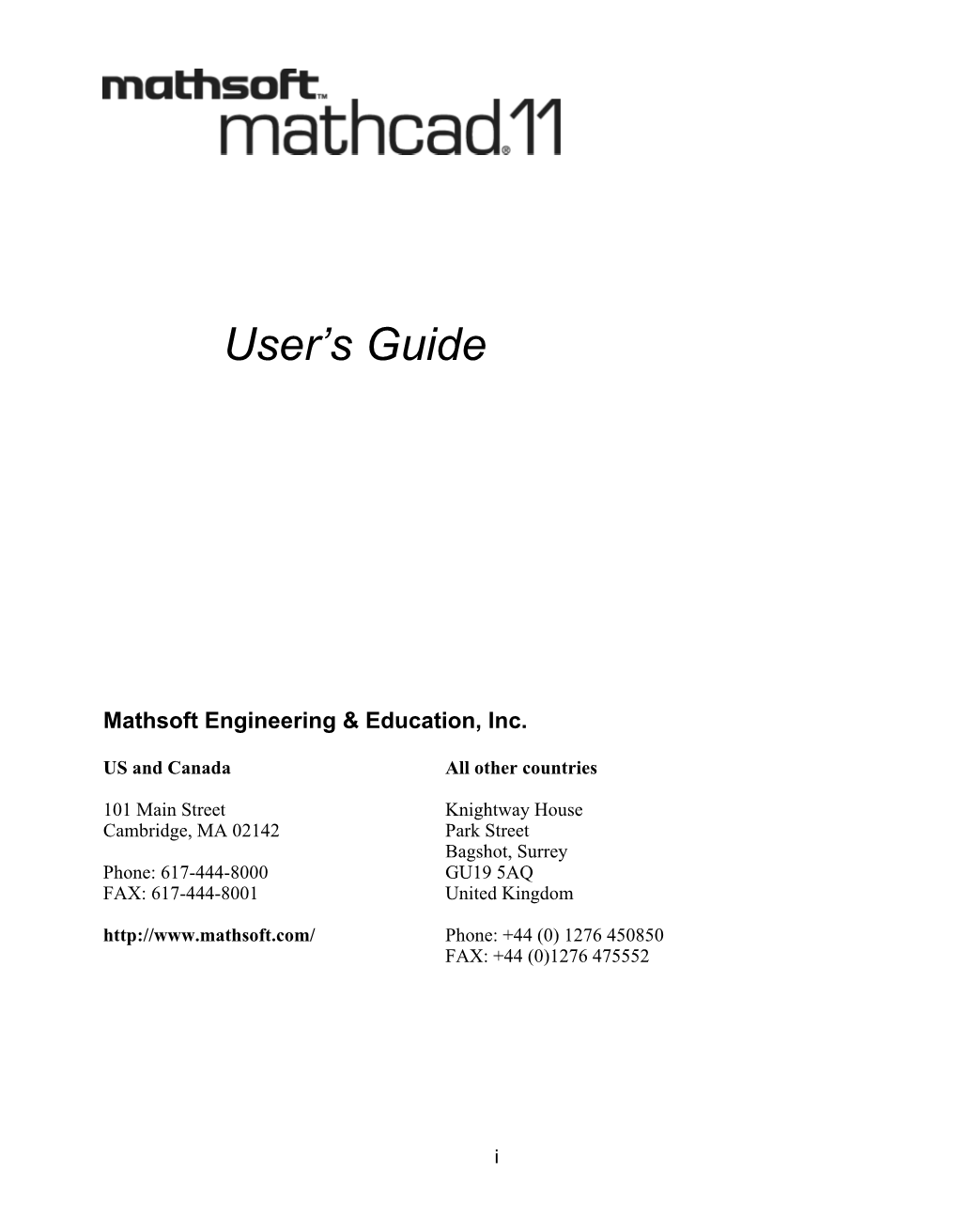 Mathcad Users Guide.Book