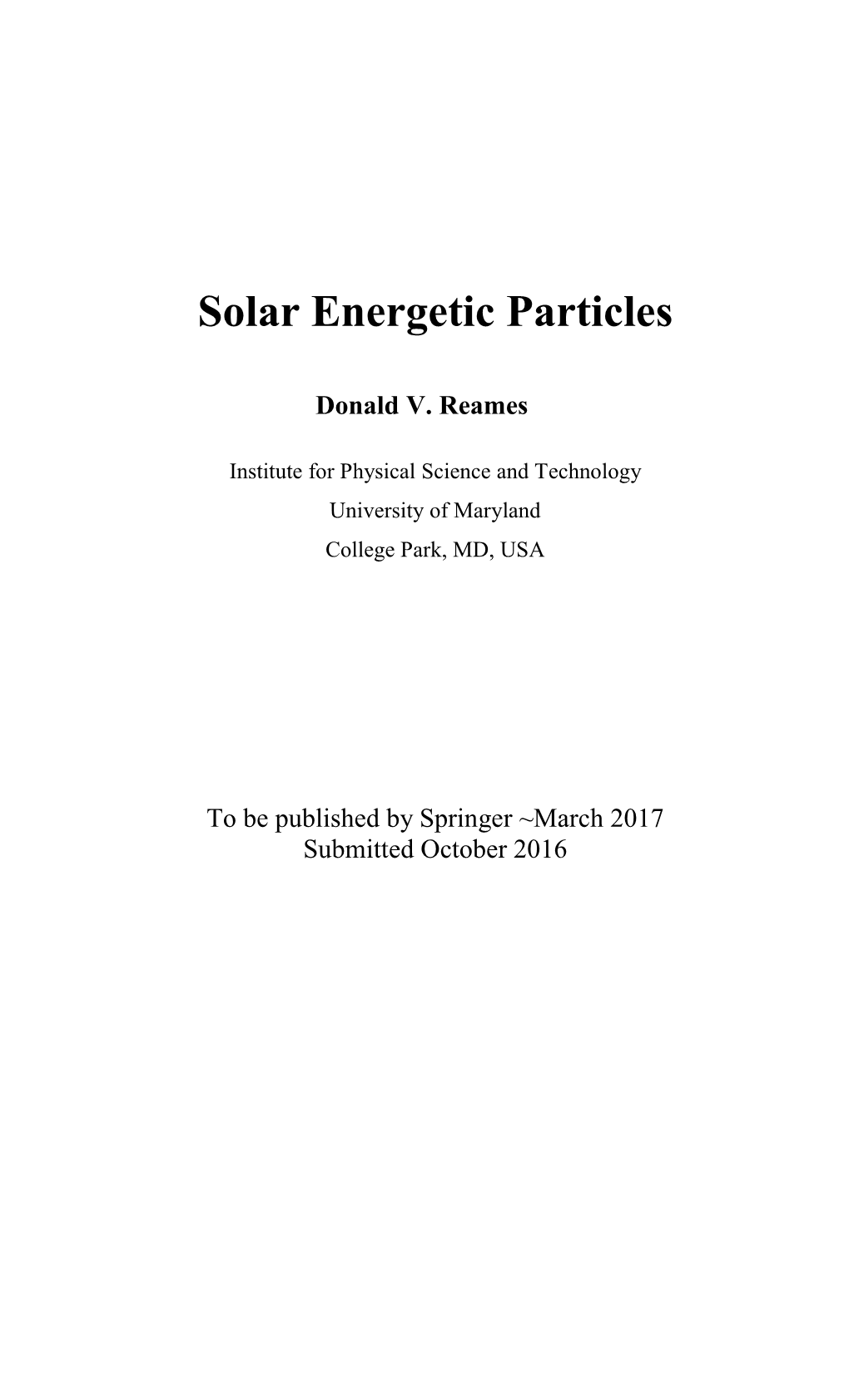 Solar Energetic Particles