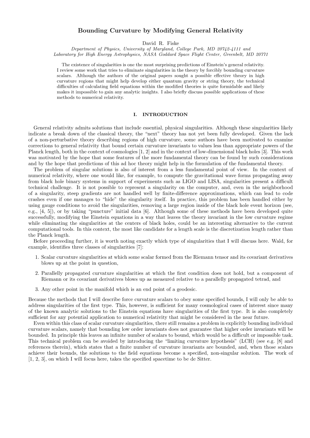 Bounding Curvature by Modifying General Relativity