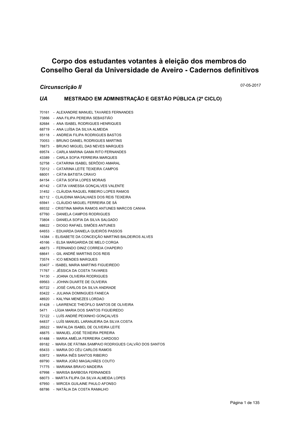 Circunscrição II 07-05-2017