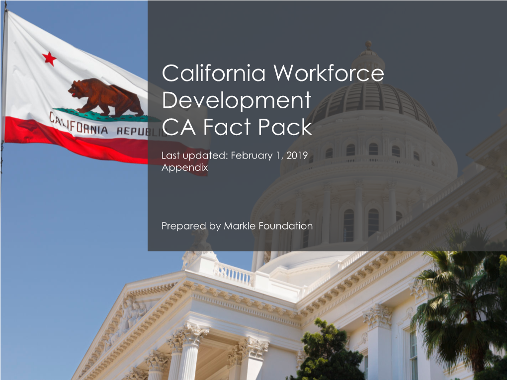 California Workforce Development CA Fact Pack