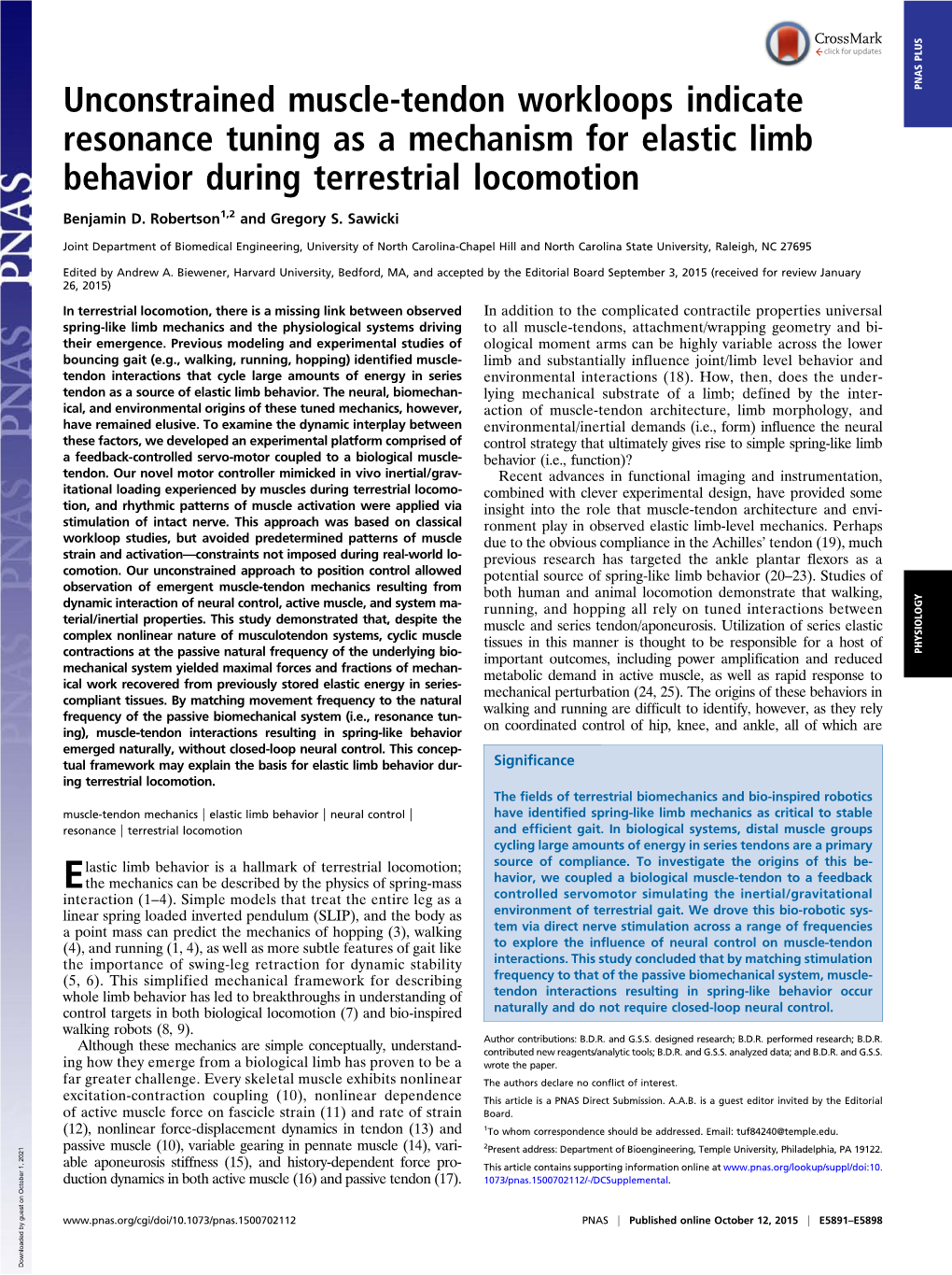 Unconstrained Muscle-Tendon Workloops Indicate Resonance