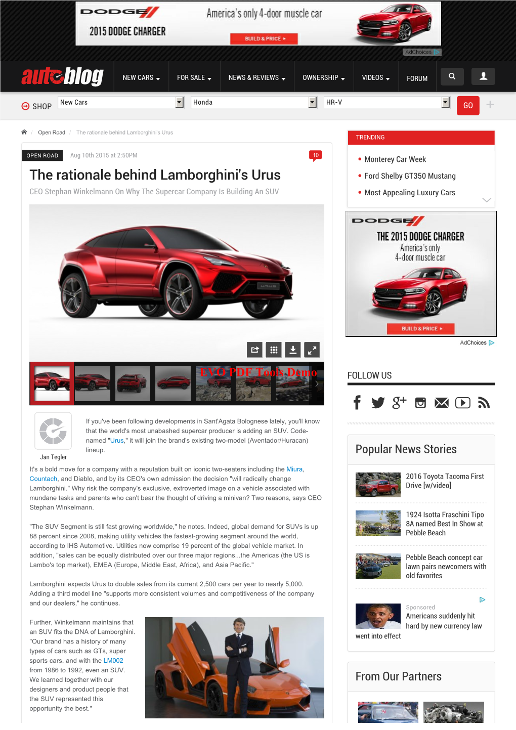 The Rationale Behind Lamborghini's Urus TRENDING