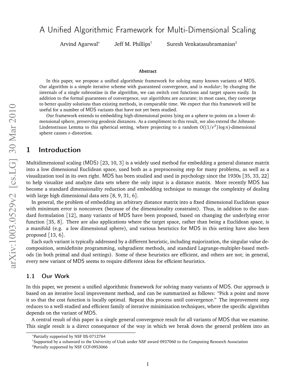 A Unified Algorithmic Framework for Multi-Dimensional Scaling