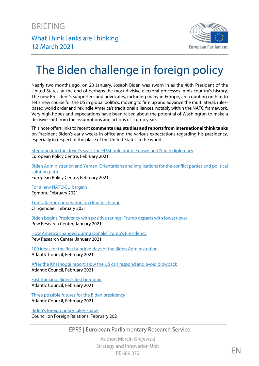 The Biden Challenge in Foreign Policy