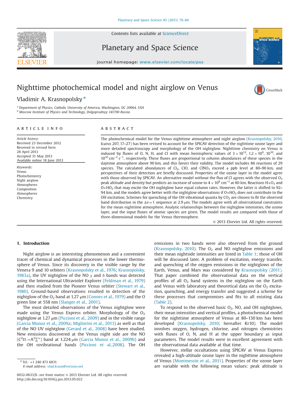 Nighttime Photochemical Model and Night Airglow on Venus