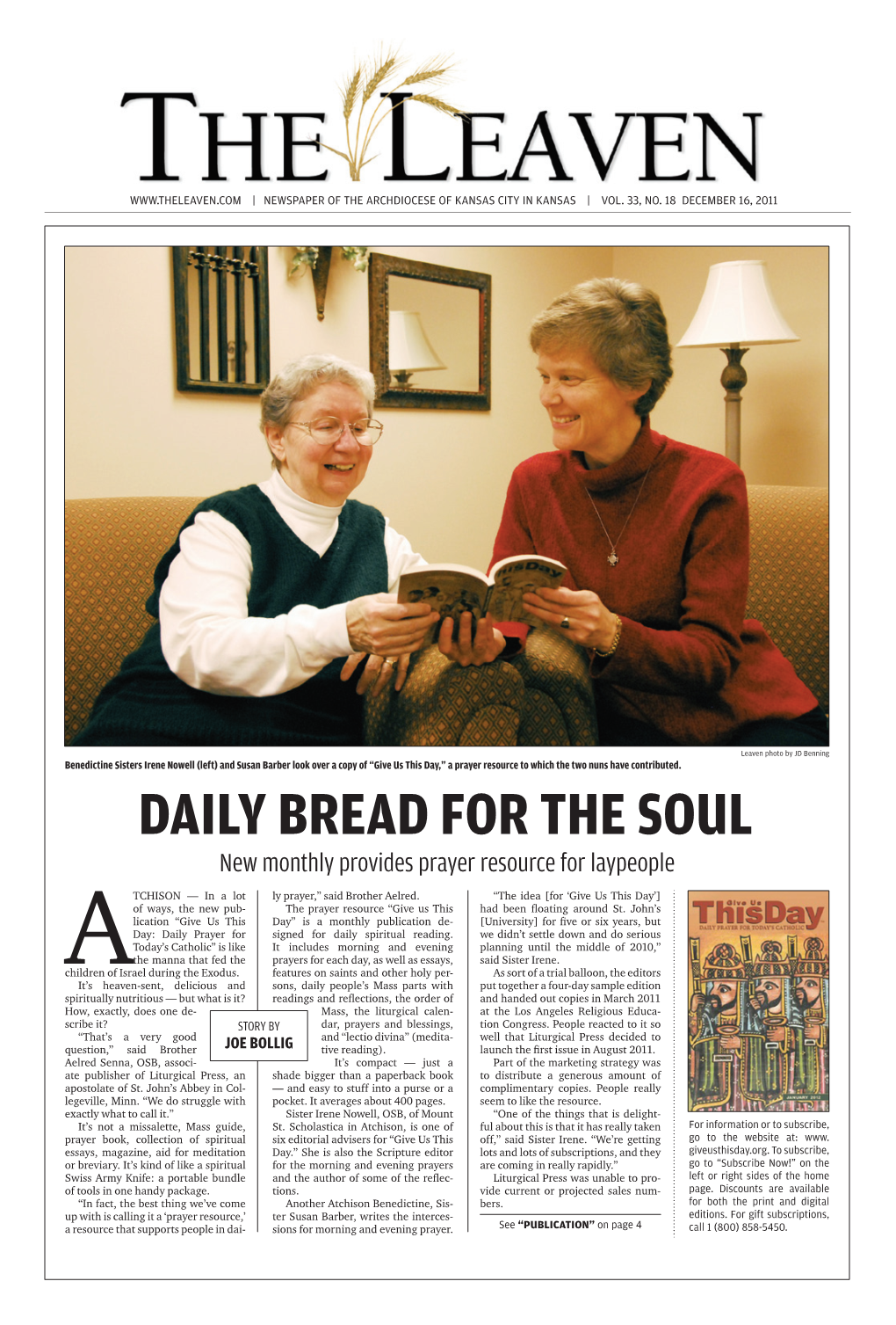DAILY BREAD for the SOUL New Monthly Provides Prayer Resource for Laypeople