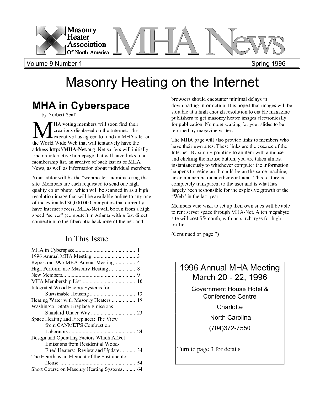 Masonry Heating on the Internet