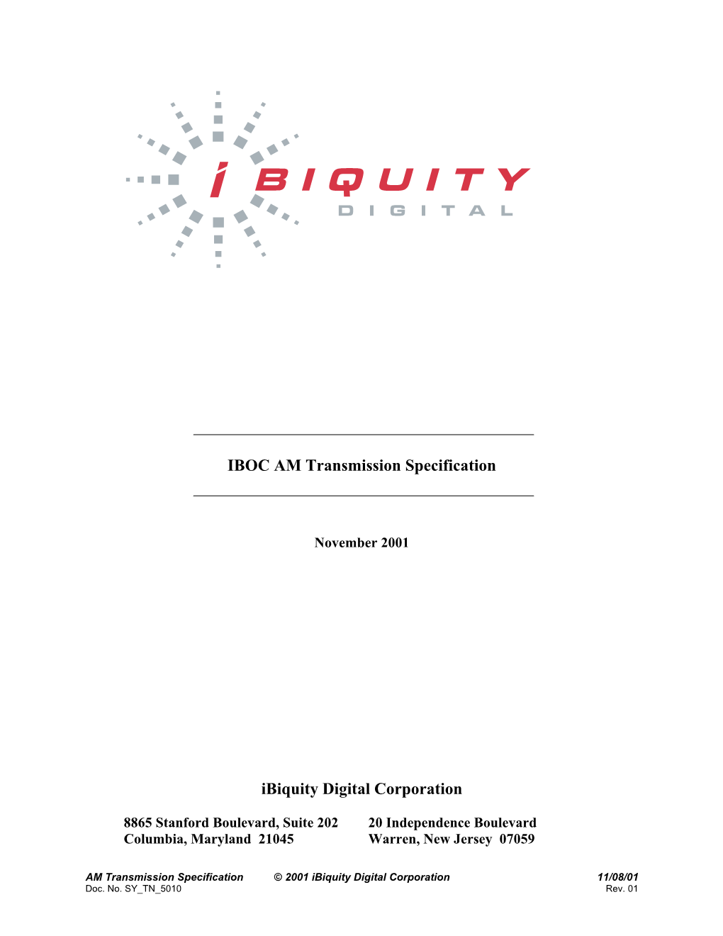 IBOC AM Transmission Specification Ibiquity Digital Corporation