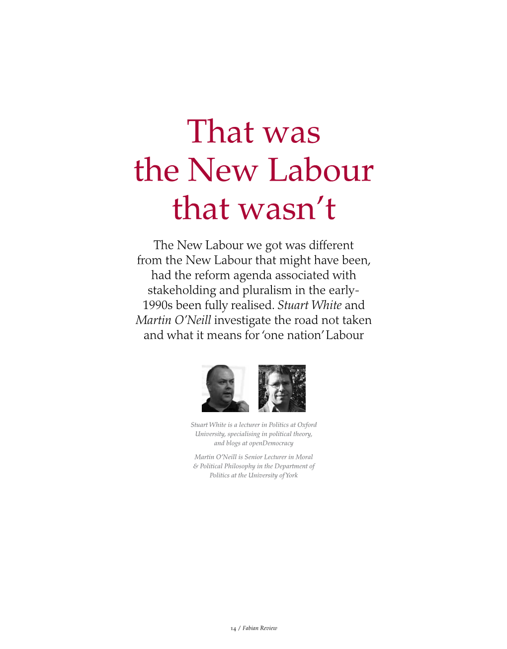 That Was the New Labour That Wasn't