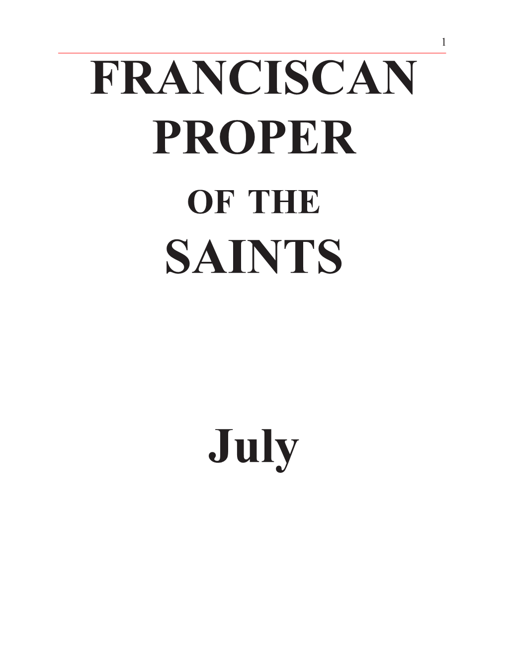 Franciscan Sacramentary Supplement