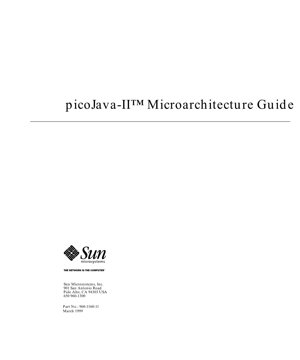 Picojava-II™ Microarchitecture Guide