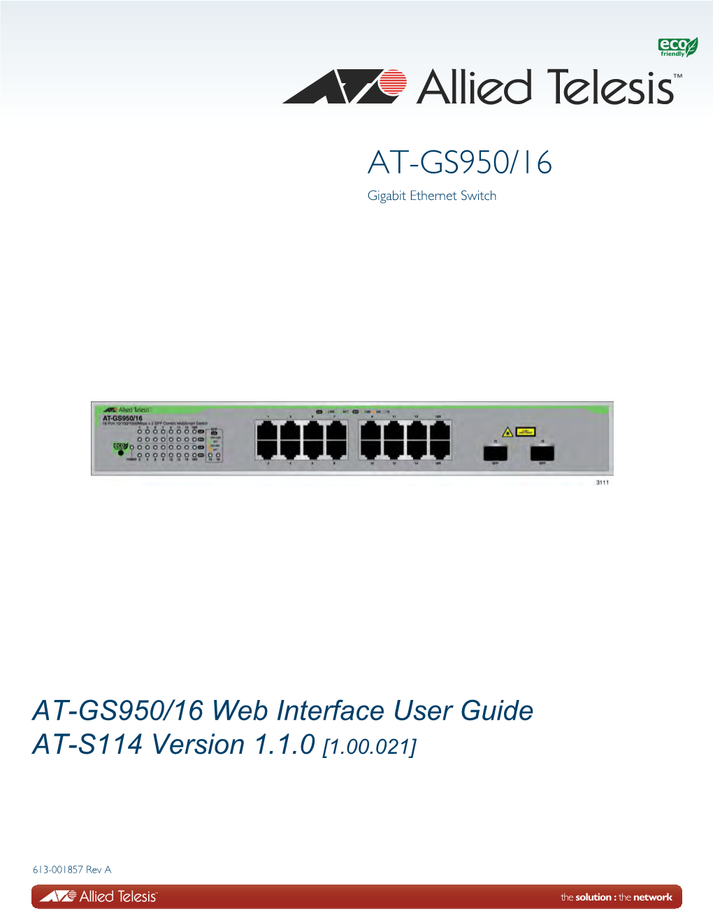 AT-GS950/16 Gigabit Ethernet Switch