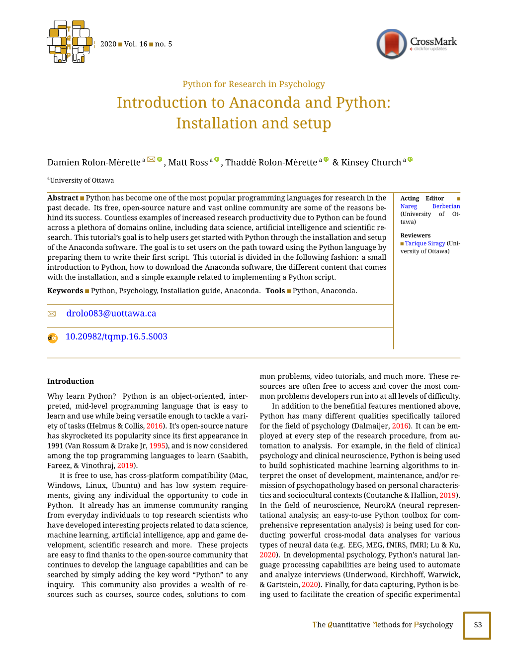 Introduction to Anaconda and Python: Installation and Setup