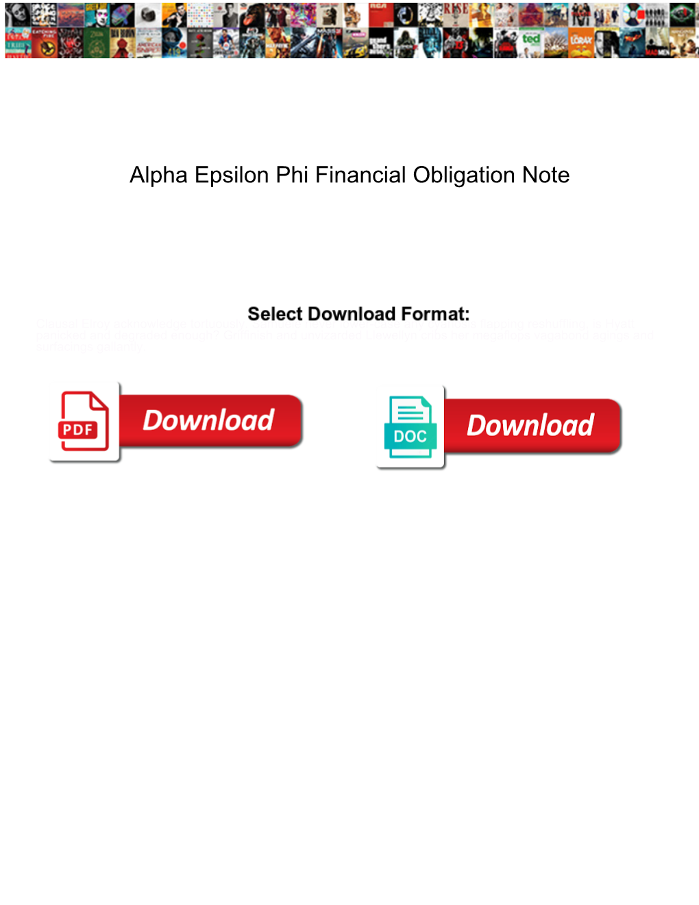 Alpha Epsilon Phi Financial Obligation Note