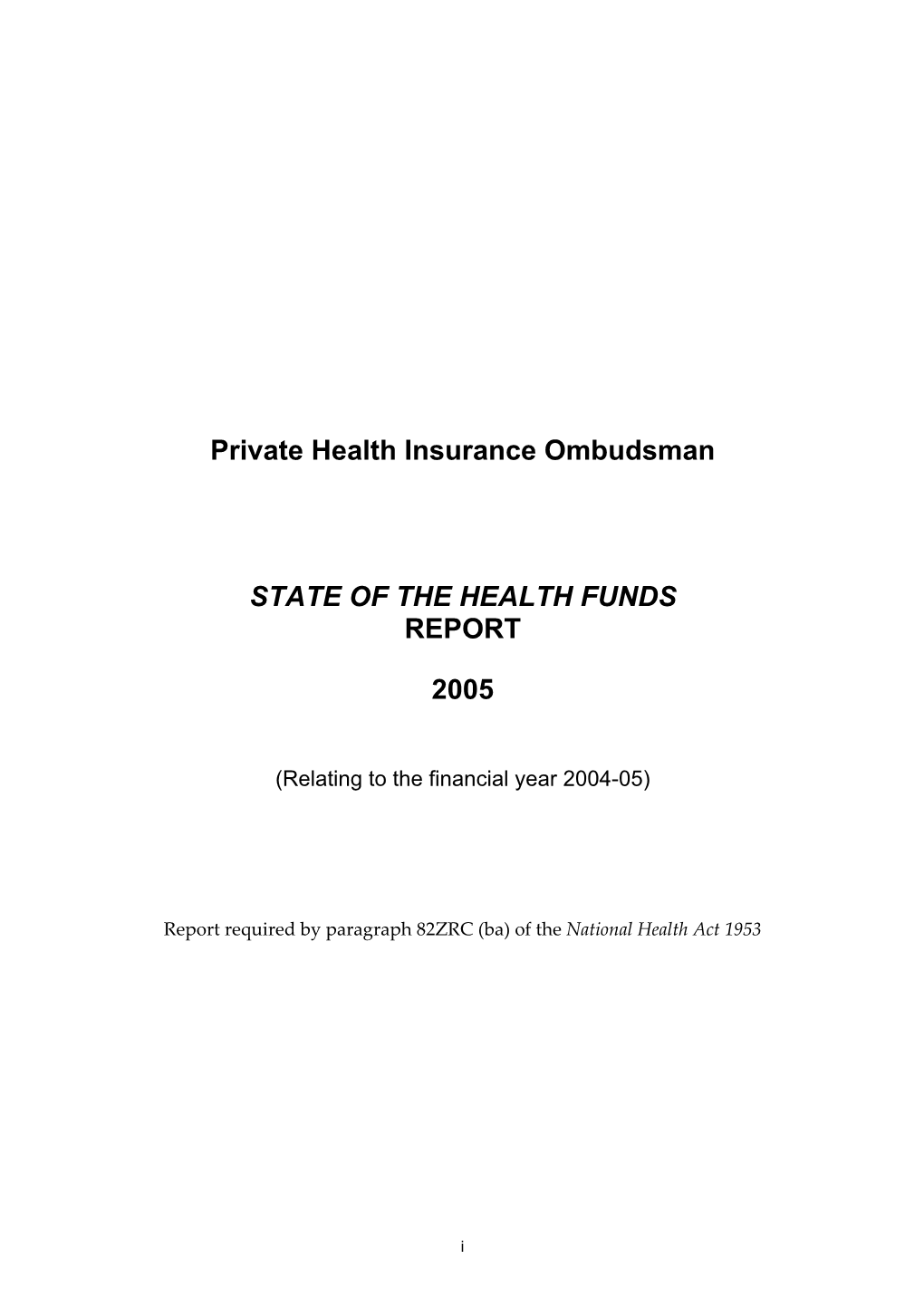2005 State of the Health Funds Report