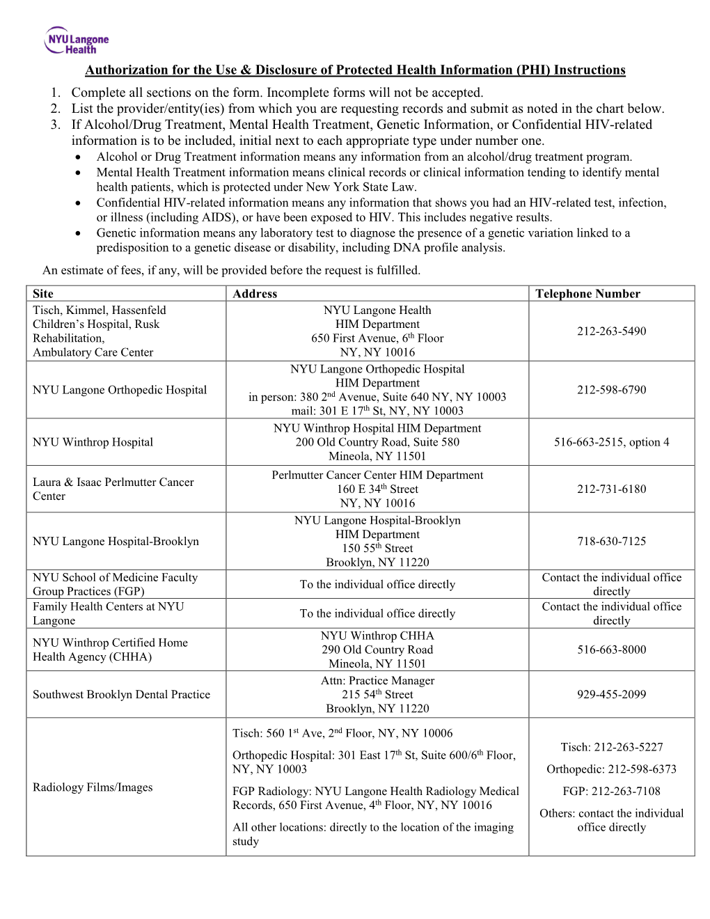 Authorization for the Use & Disclosure of Protected