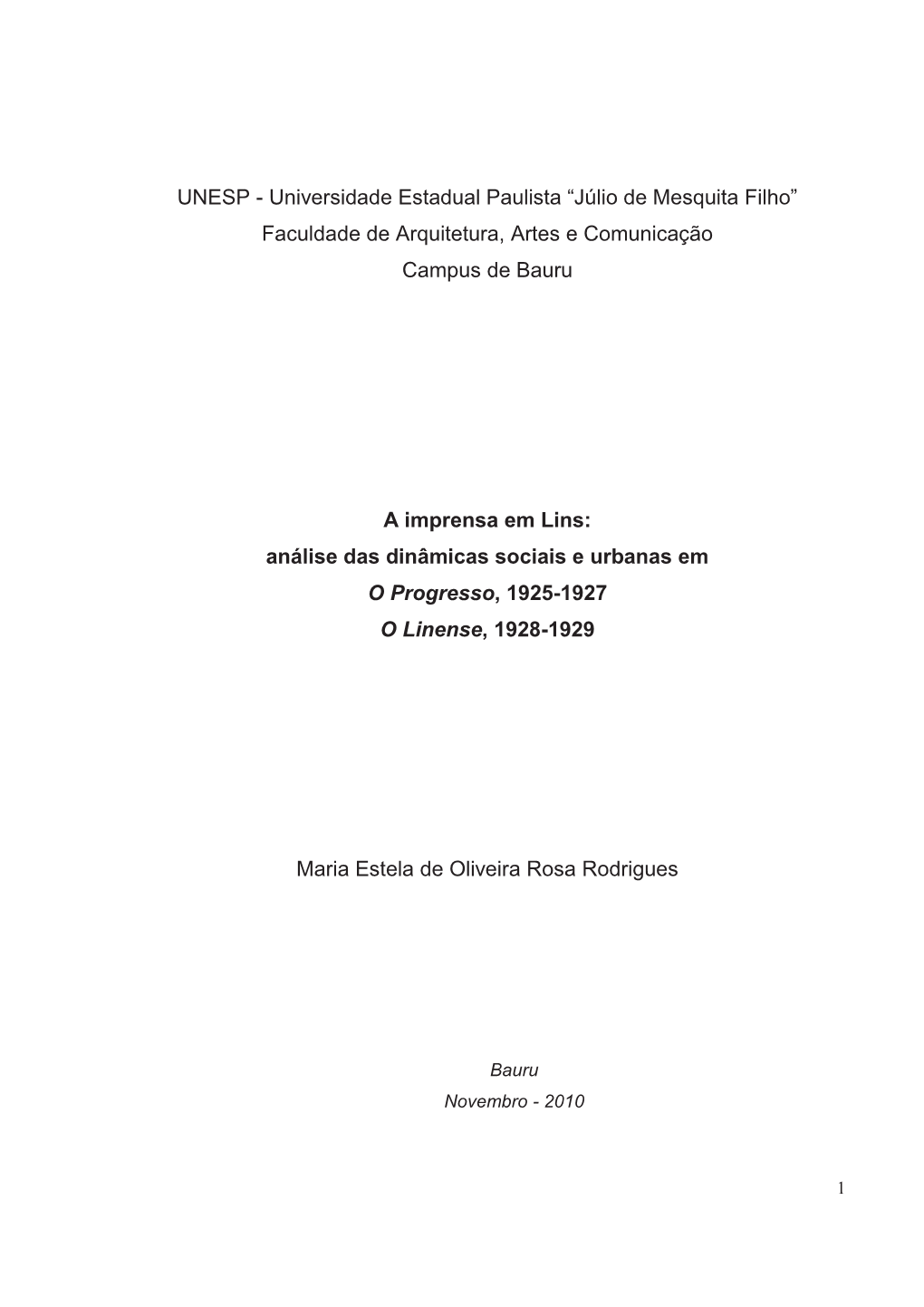 História Da Região E História De Lins