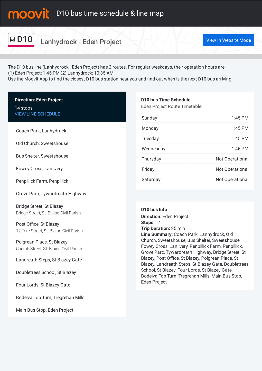 D10 Bus Time Schedule & Line Route