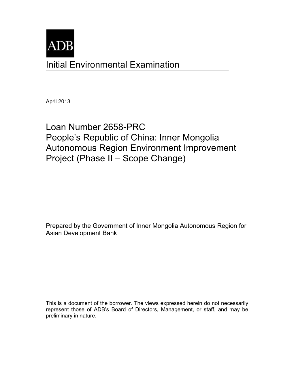 40634-013: Inner Mongolia Autonomous Region Environment