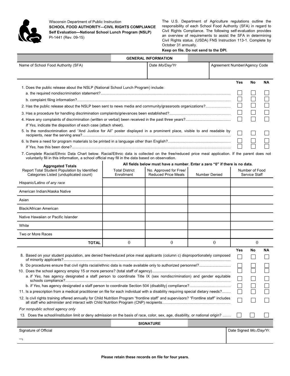 PI-1441 Civil Rights Compliance Self Evaluation