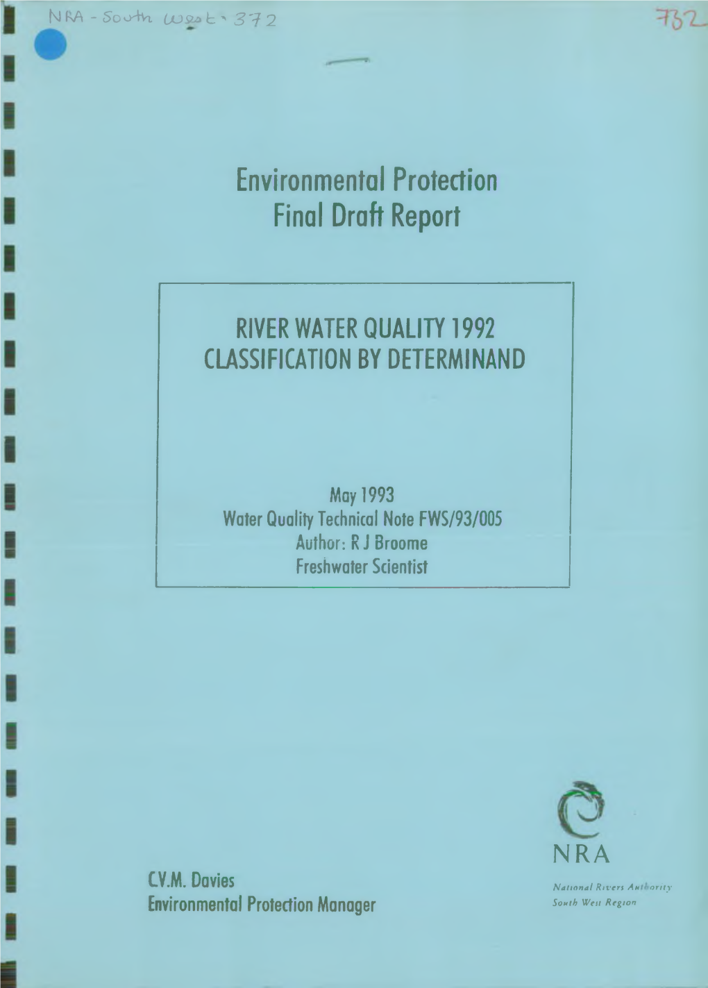 River Water Quality 1992 Classification by Determinand