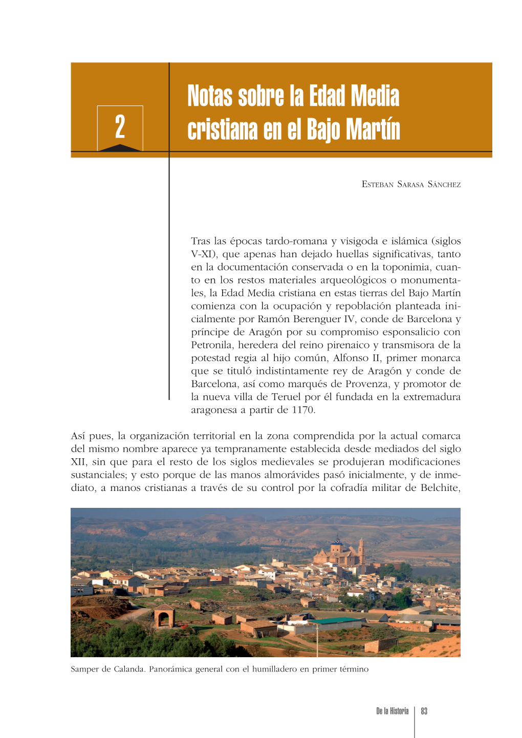 Notas Sobre La Edad Media Cristiana En El Bajo Martín