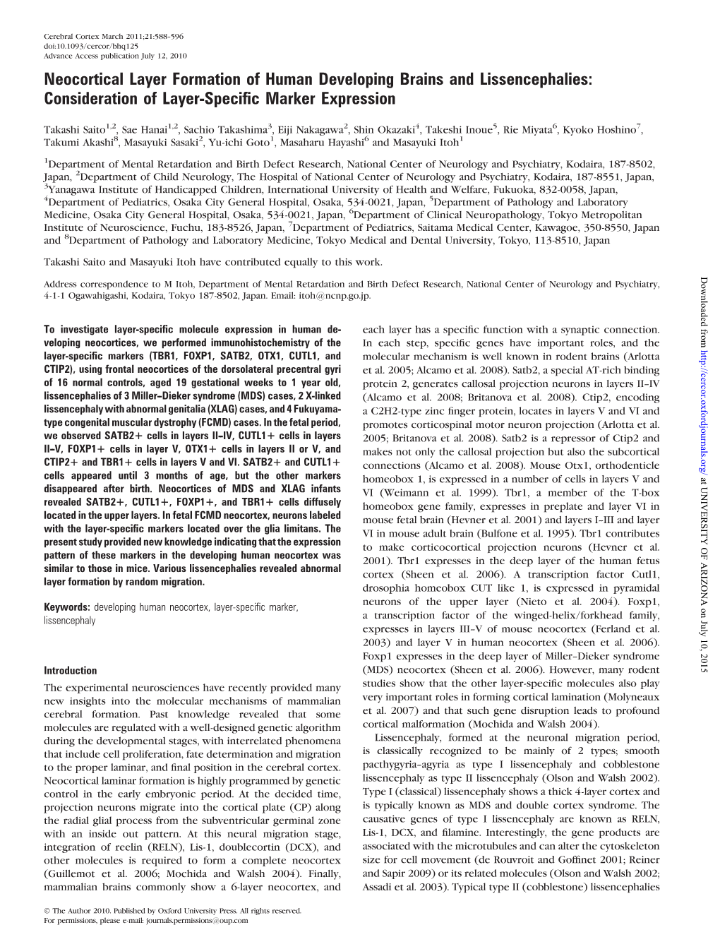 Consideration of Layer-Specific Marker Expression