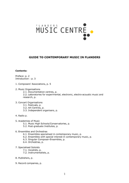 GUIDE CONTEMPORARY MUSIC (Edtion 2003)