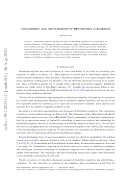 Arxiv:1907.08255V2 [Math.RA] 26 Aug 2020 Olers Eso Htte R Pitn of Splitting Are They That Show We Coalgebras