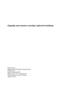 Empathy and Emotion: Morality Explored in Bullying