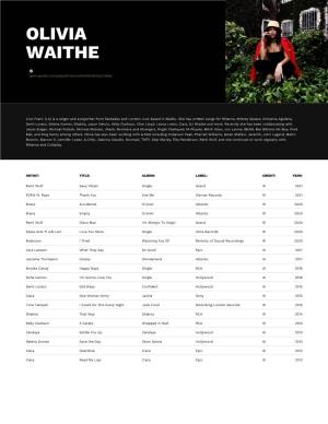 Olivia Waithe – Primary Wave Music
