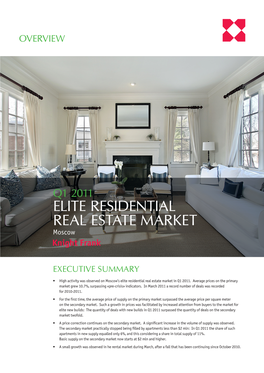 ELITE RESIDENTIAL REAL ESTATE MARKET Moscow Knight Frank