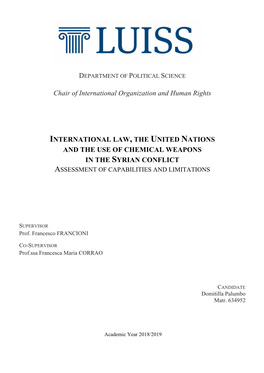 Chair of International Organization and Human Rights
