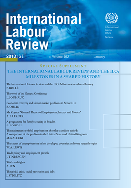 International Labour Review and the ILO: Milestones in a Shared History