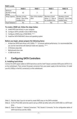 1 Configuring SATA Controllers A