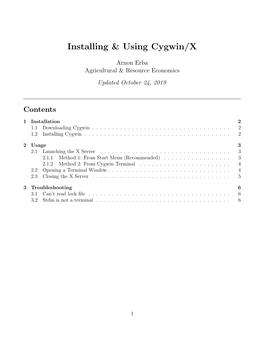 Installing & Using Cygwin/X