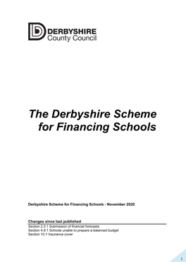 The Derbyshire Scheme for Financing Schools