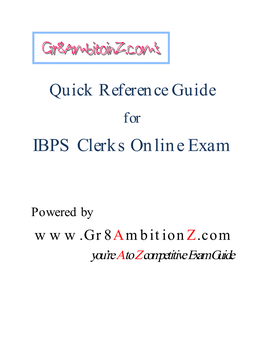IBPS Clerks Online Exam
