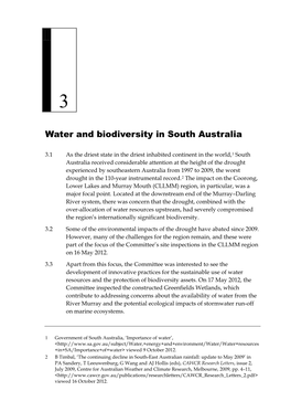 Chapter 3: Water and Biodiversity in South Australia