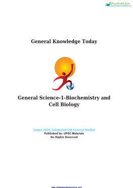 General Knowledge Today General Science-1-Biochemistry and Cell Biology