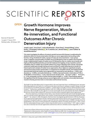 Growth Hormone Improves Nerve Regeneration, Muscle Re