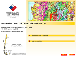 Mapa Geologico De Chile: Version Digital