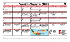 August Movie Calendar