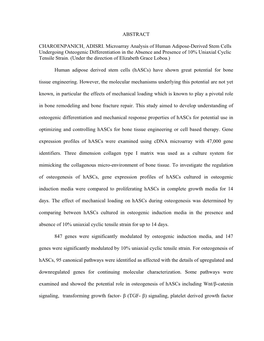 ABSTRACT CHAROENPANICH, ADISRI. Microarray Analysis Of