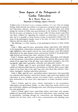 Some Aspects of the Pathogenesis of Cardiac Tuberculosis by J