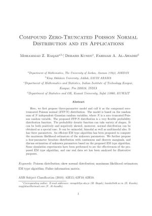 Compound Zero-Truncated Poisson Normal Distribution and Its Applications